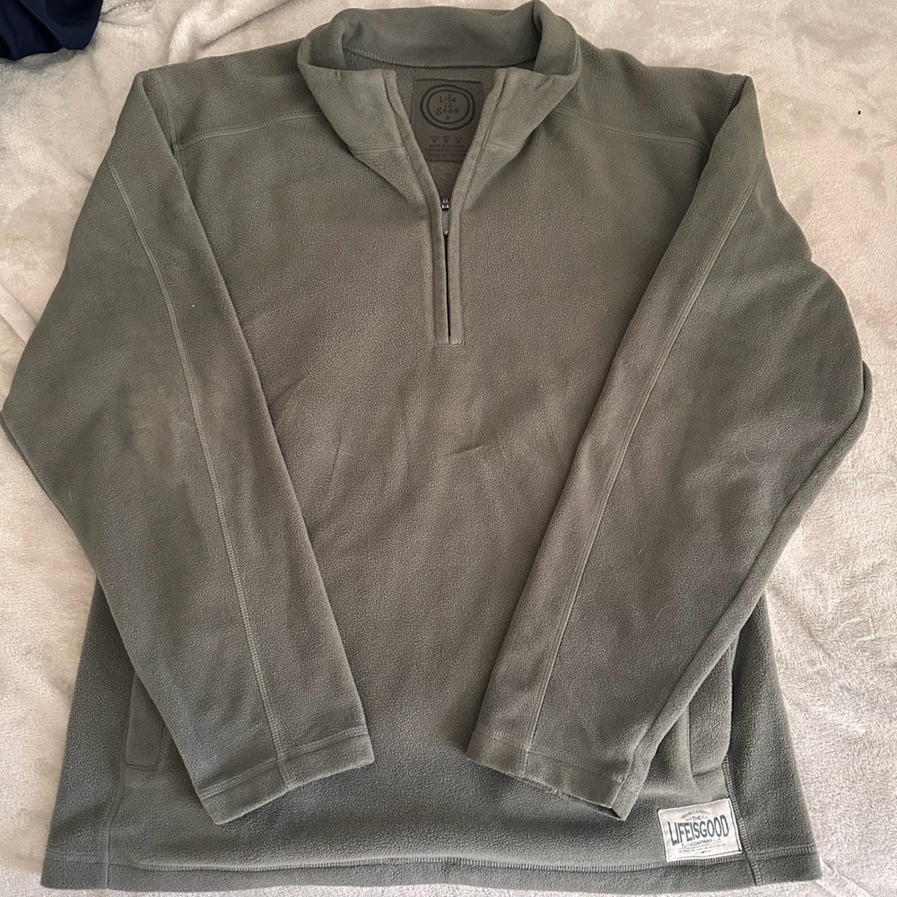 Life Is Good Quarter Zip Up Sweater